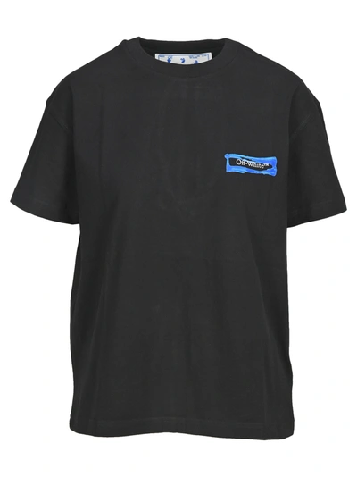 Shop Off-white Off White Painted Arrows T-shirt In Nero Blue