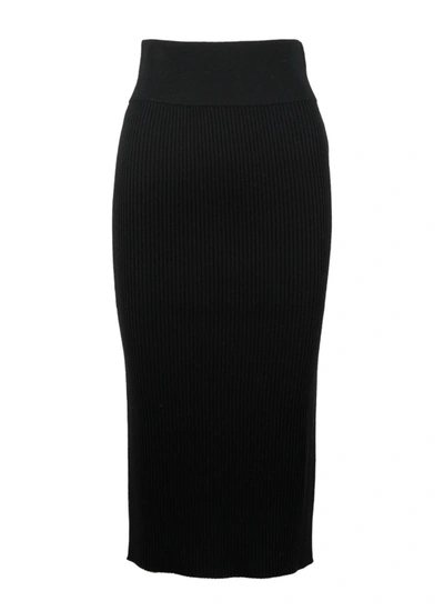 Shop Michael Kors Merino Wool Midi Skirt Skirt In Black