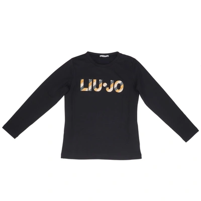 Shop Liu •jo Cotton T-shirt In Black