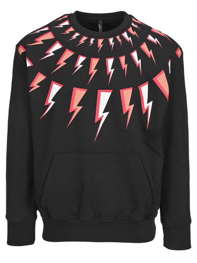 Shop Neil Barrett Thunderbolt Print Sweatshirt In Black