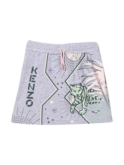 Shop Kenzo Gray Teen Skirt In Grigio