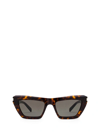 Shop Saint Laurent Sl 467 Dark Havana Sunglasses