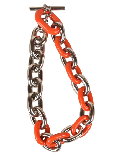 Shop Rabanne Chain Necklace In Orange