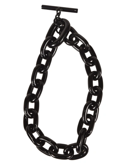 Shop Paco Rabanne Chain Necklace In Black