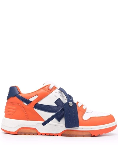 Off-white Out Of Office White Orange Leather Sneakers | ModeSens