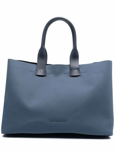 Shop Troubadour Featherweight Logo Appliqué Tote Bag In Blue