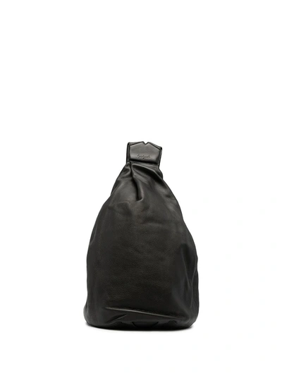 Shop Discord Yohji Yamamoto Logo-embossed Leather Backpack In Schwarz
