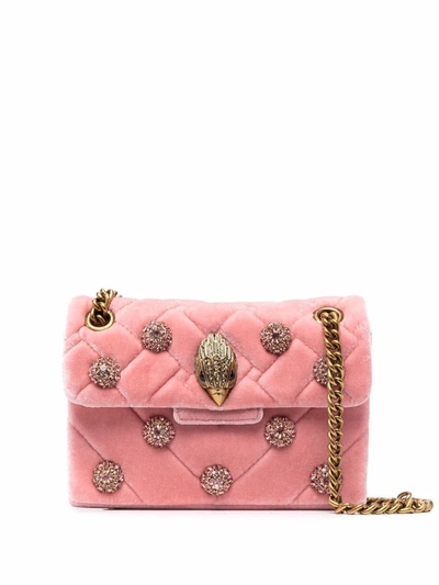 Shop Kurt Geiger Crystal-embellished Shoulder Bag In Rosa