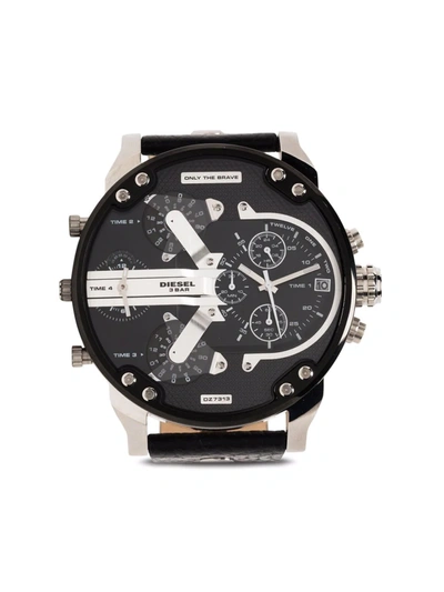 Shop Diesel Mr. Daddy 2.0 Chronograph 57mm In Black