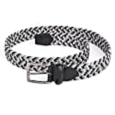 Shop Dalgado Braided Viscose Belt Grey/black/white Pietro