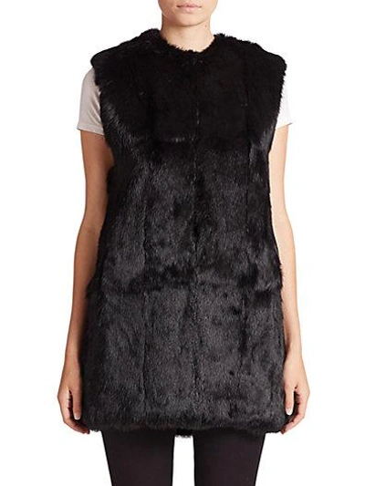 Shop Adrienne Landau Rabbit Fur Vest In Black