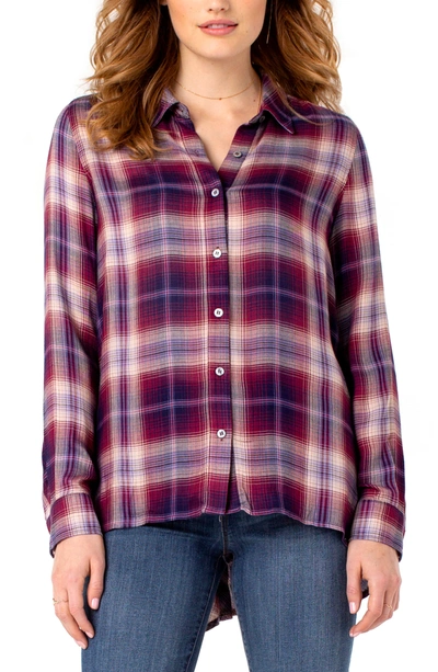 Shop Liverpool Los Angeles Liverpool Plaid Button Back Oversize Shirt In Multi Color Pld