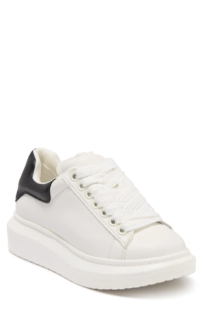 Shop Steve Madden Gaines Platform Sneaker In White/ Black
