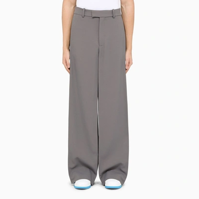 Shop Off-white Grey Wide Palazzo Trousers In Multicolor