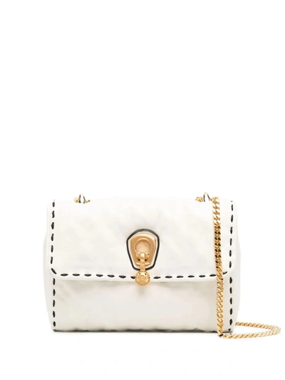 Shop Ermanno Scervino Mini Faubourg Bag In White Nappa In Avorio