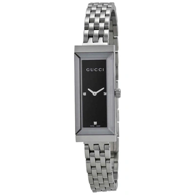 Shop Gucci G-frame Diamond Dial Ladies Watch Ya127504 In Black
