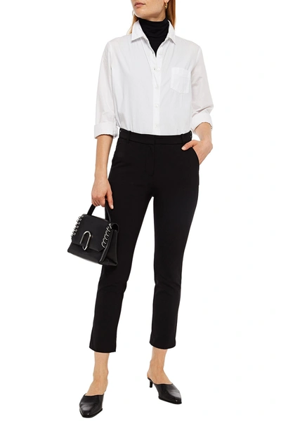 Shop 3.1 Phillip Lim Cropped Cotton-blend Gabardine Slim-leg Pants In Black