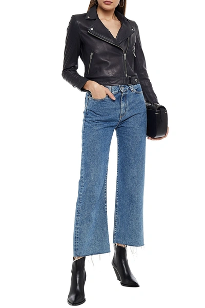 Iro Kolmar Leather Biker Jacket In Blue