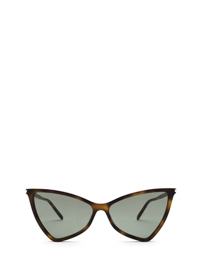 Shop Saint Laurent Eyewear Jerry Thin Sunglasses In Brown