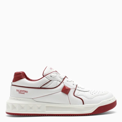 Shop Valentino White/red One Stud Low-top Sneaker