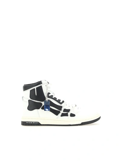 Shop Amiri Sneakers In Wht/black/smooth/pebbl. Calf