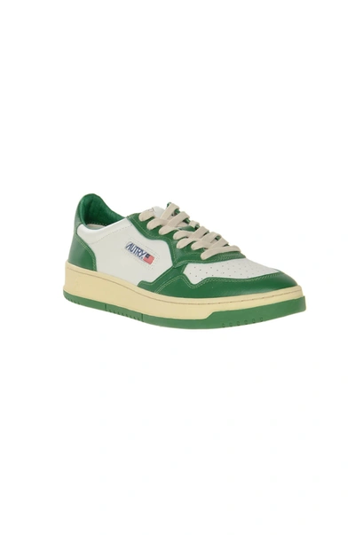 Shop Autry Sneakers Green In Wht/green