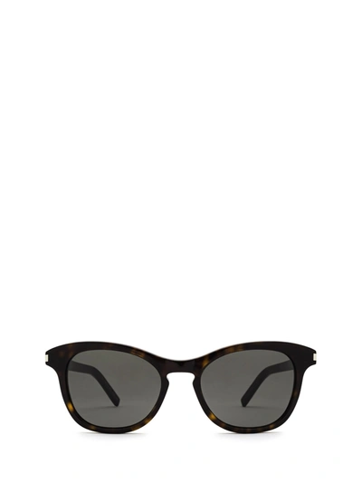 Shop Saint Laurent Eyewear Butterfly Frame Sunglasses In Brown