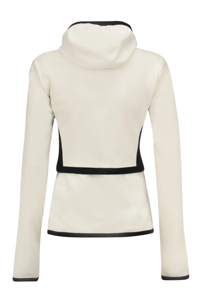 Shop Moncler Grenoble Fleece Cardigan In White/black