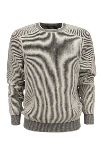 Shop Sease Dinghy - Ribbed Cashmere Reversible Crew Neck Sweater In White