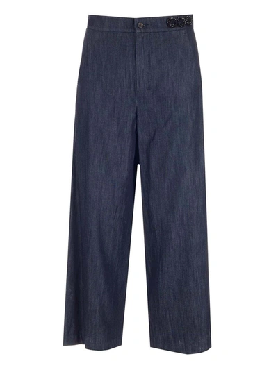 Shop Max Mara Wide Jeans In Blue