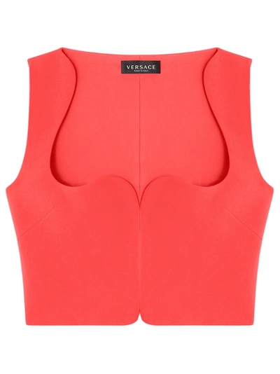 Shop Versace Cady Crop Top Red