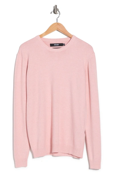 X-ray Crew Neck Knit Sweater In Light Pink