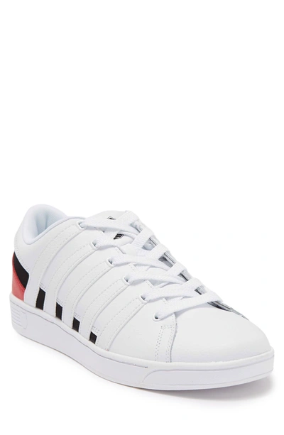 Shop K-swiss Ramli Court Sneakers In White/black/red