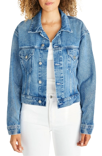 Shop Etica Chelsey Crop Denim Trucker Jacket In San Felipe