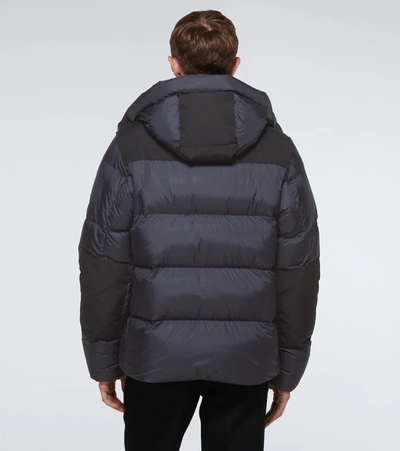 Shop Burberry Convertible Down Jacket In Navy