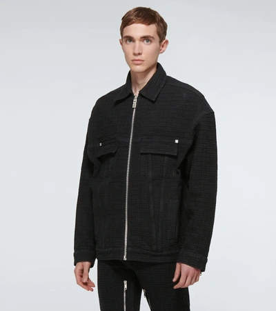 Shop Givenchy Denim Blouson Jacket In Black
