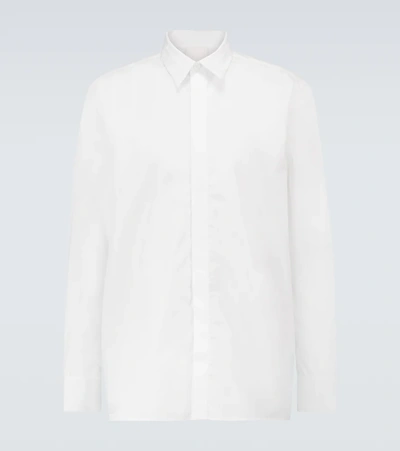 Shop Givenchy Long-sleeved Cotton Shirt In White