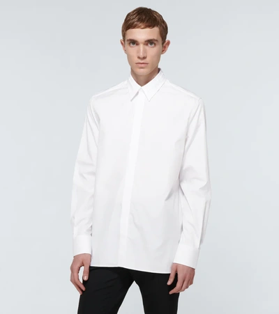Shop Givenchy Long-sleeved Cotton Shirt In White