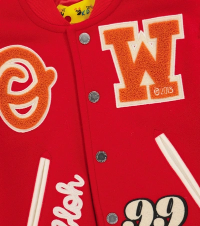 Off-White Red/Orange Varsity Letterman Jacket