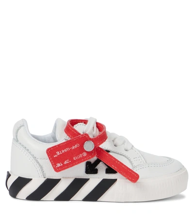 Off-white Canvas Vulcanized Sneakers Kids In White Black