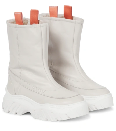 Shop Inuikii Trekking Leather Ankle Boots In Off-white