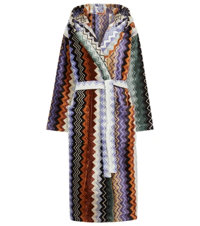 Missoni Giacomo Hooded Cotton Robe In Multicolour