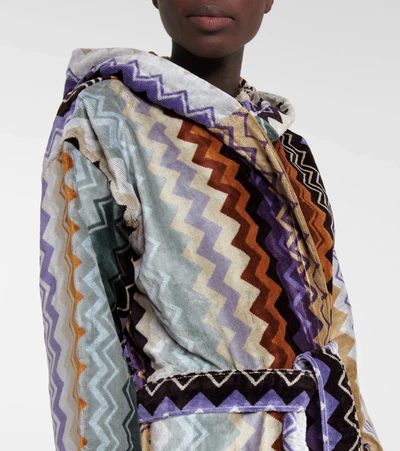 Missoni Giacomo Hooded Cotton Robe In Multicolour