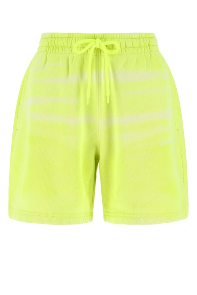 Shop Alexander Wang Fluo Yellow Cotton Shorts  Yellow  Donna S
