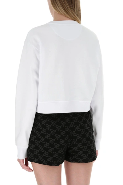 Shop Fendi White Cotton Sweatshirt  White  Donna M