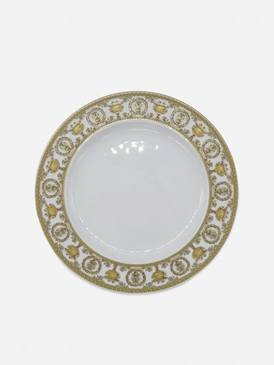 Shop Versace I Love Baroque Flat Plate In White, Gold