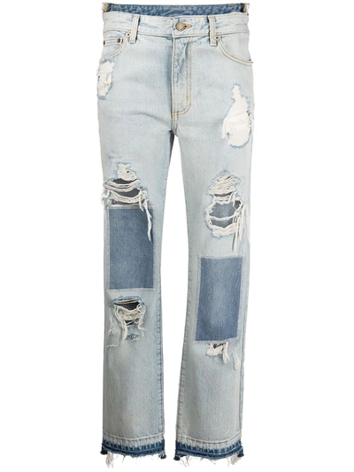 Shop Monse High-waist Straight-leg Jeans In Blue