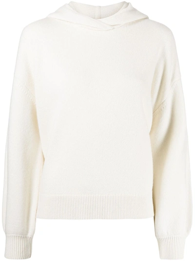 Shop Pringle Of Scotland Wool-cashmere Hooded Jumper In White