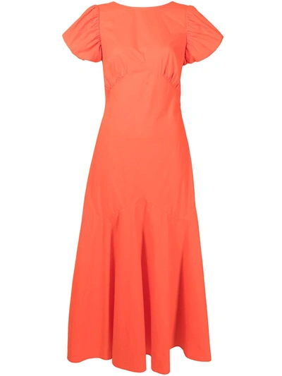 Shop Sir Anja Panelled Midi Dress In Orange