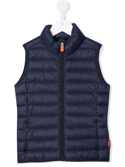Shop Save The Duck Padded Gilet In Blue